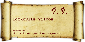 Iczkovits Vilmos névjegykártya